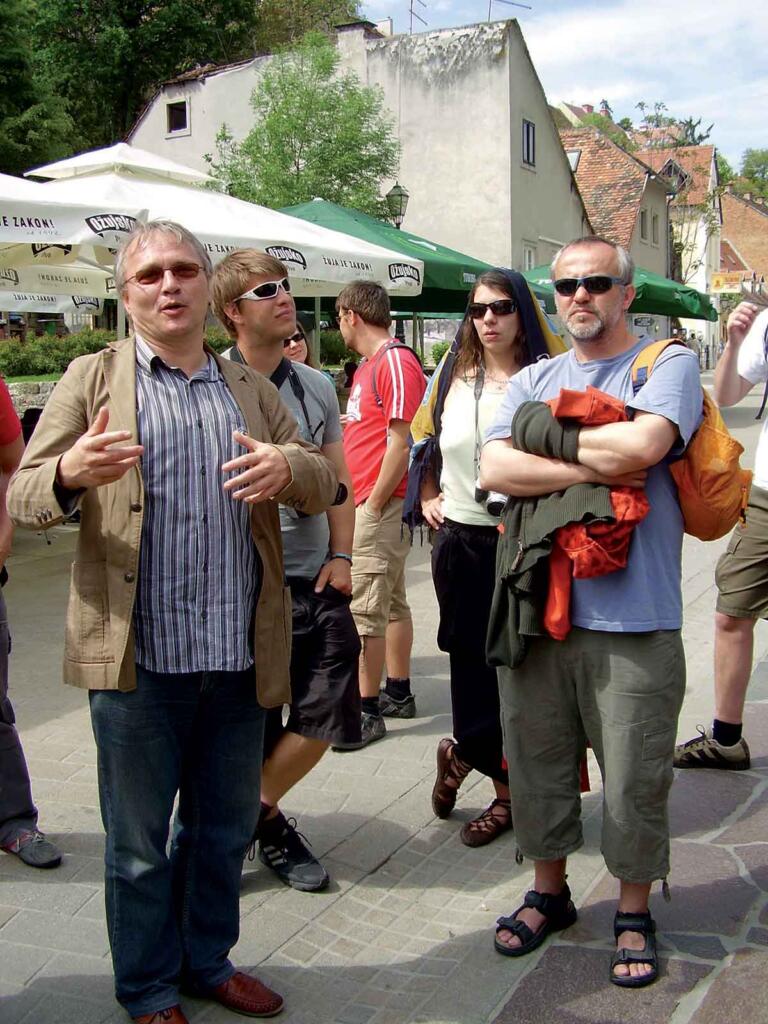 Neven Budak in a discussion with Slovak students in Zagreb, the capital of the Republic of Croatia